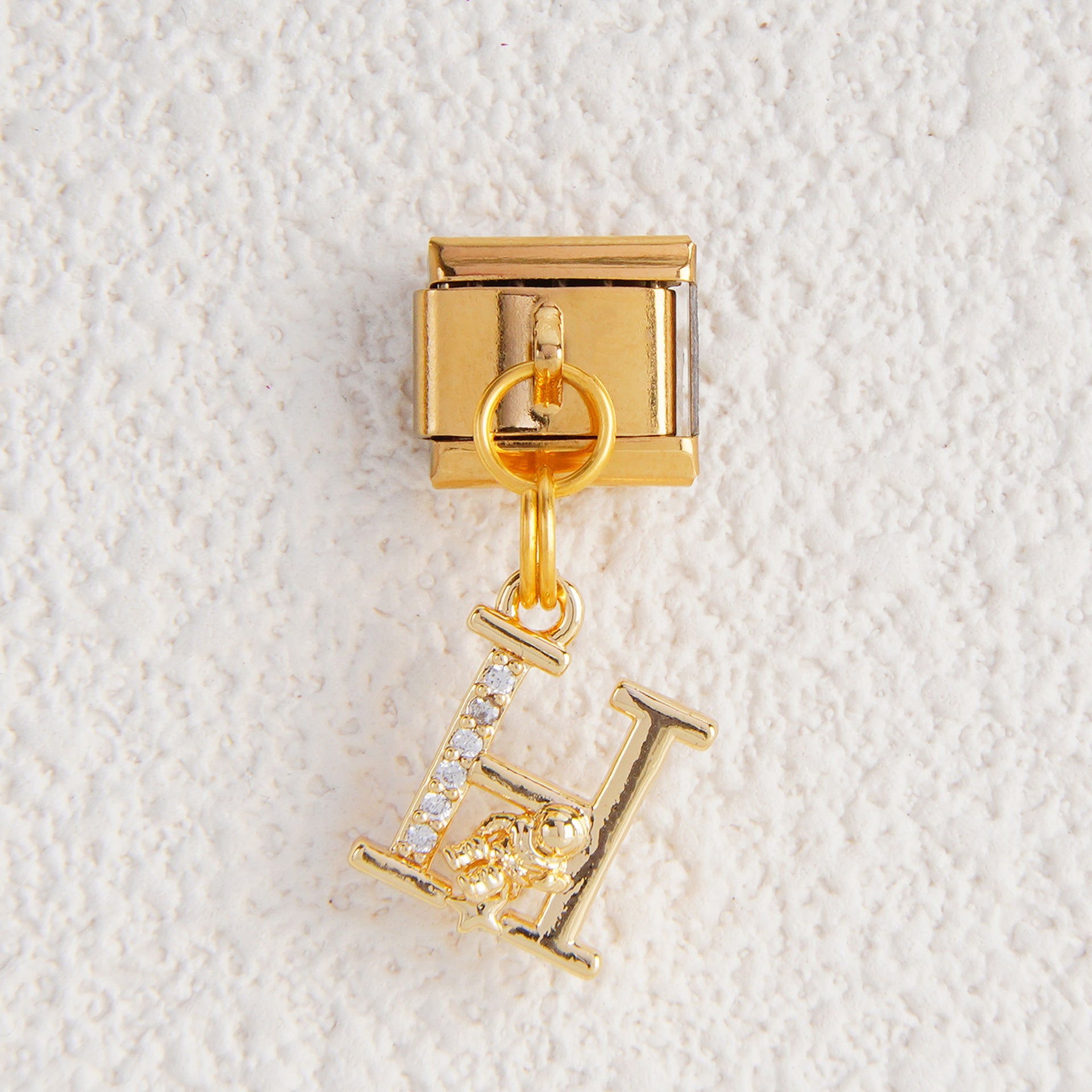 Wholesale Italian Charm Bracelet 9mm DIY Splicing Letter Pendant Stainless Steel Composable Bracelet