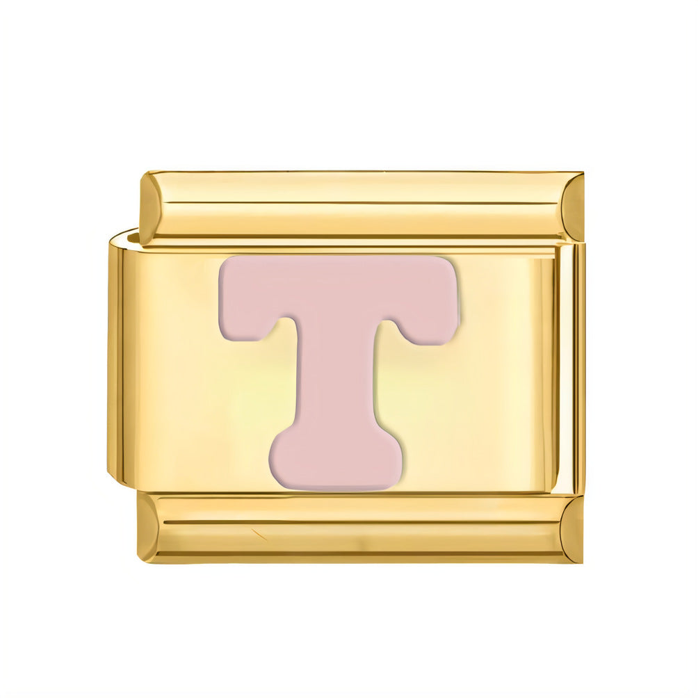 Wholesale ltalian Charms DlY Composable Bracelet Letter Module Stainless Steel DlY Bracelet