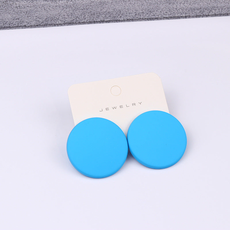 Wholesale  20-Color Round Spray-Painted Acrylic Earrings