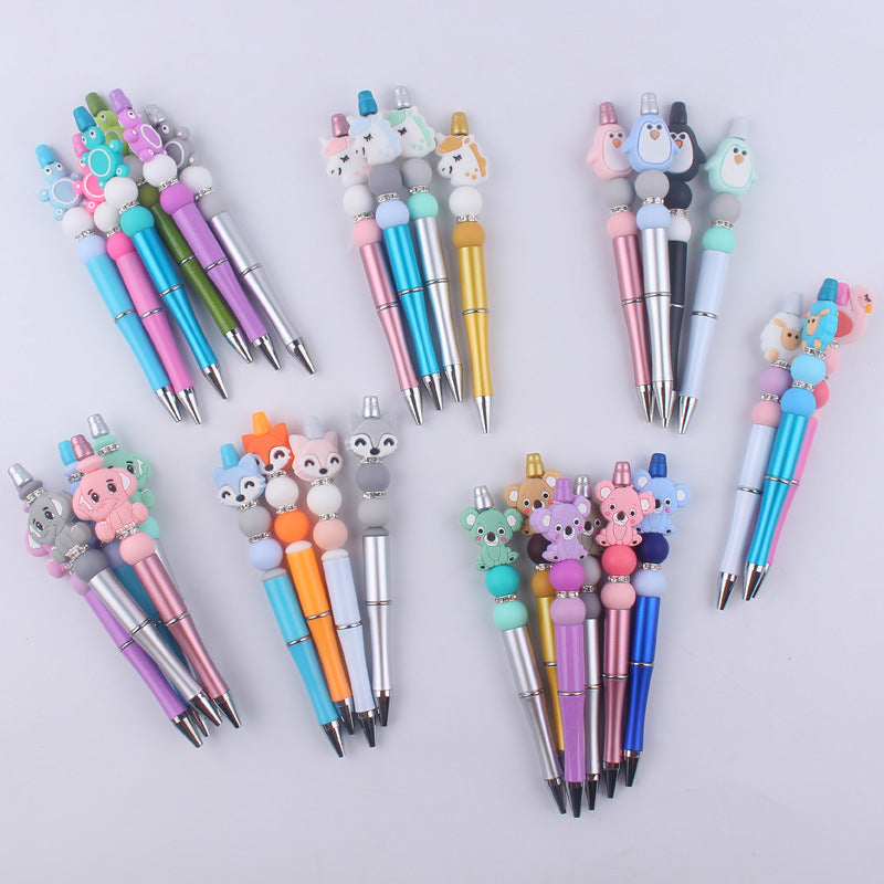Wholesale  creative cartoon animal Kaola elephant silicone beads beaded pen