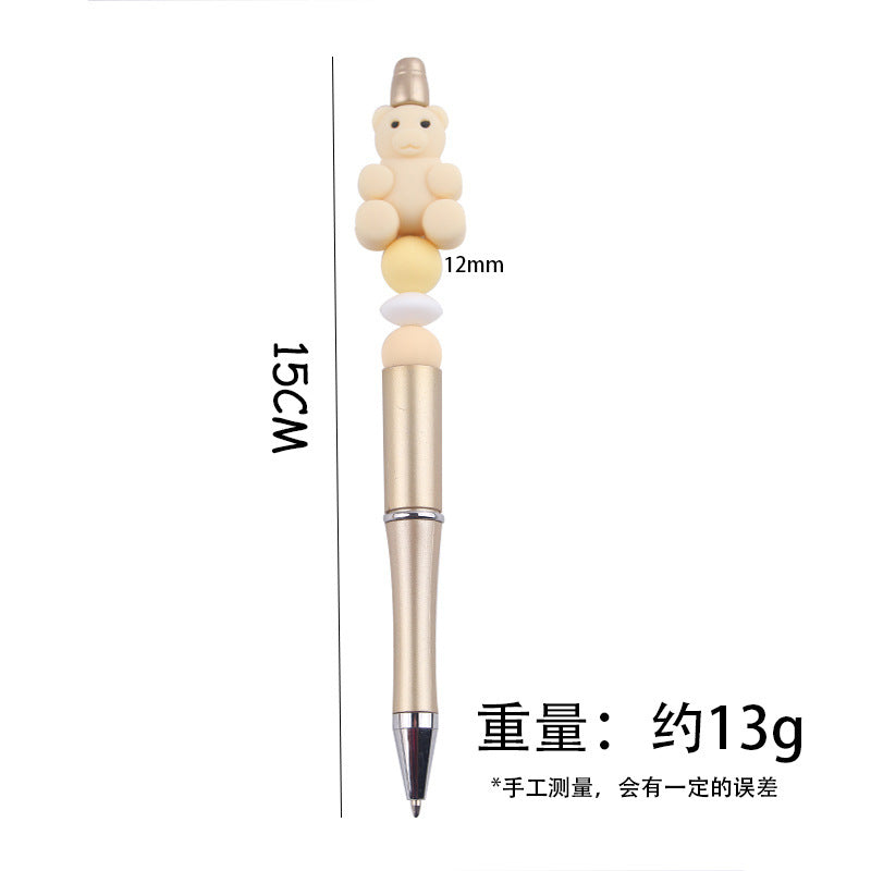 Wholesale DIY Beaded Pen Creative Handmade Bear Silicone Beaded Pen
