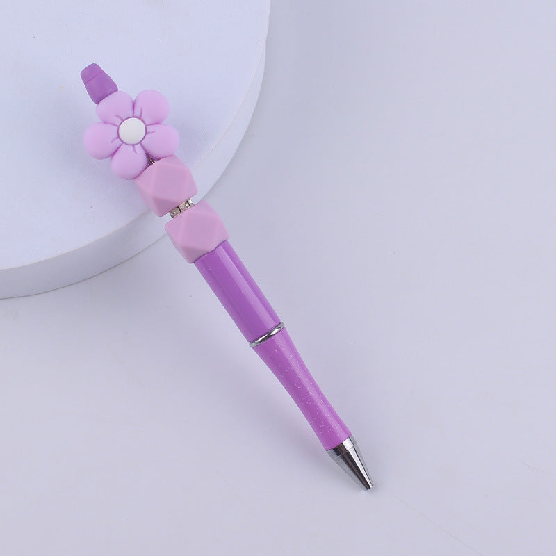 Wholesale Beaded Pens Handmade Flower Silicone Beaded Ballpoint Pen