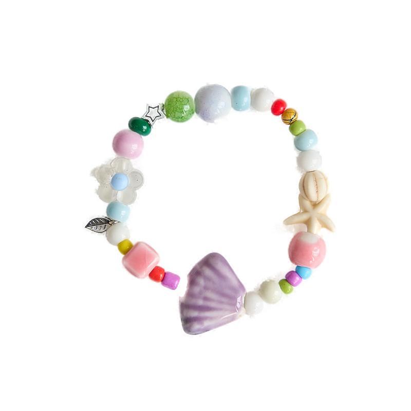 Wholesale Ceramic Beaded Bracelet Hand Knitted Flower Design Fashion Jewelry Accessory for Women Travel Gift