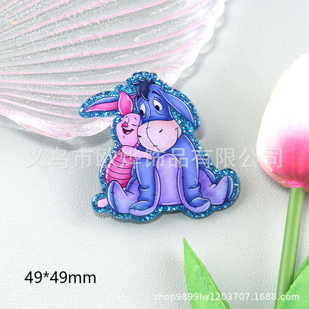 Wholesale 10pcs DIY Flatback Cartoon Rainbow Girl Acrylic Flatback Badge Reels Retractable Keychain DIY Accessories