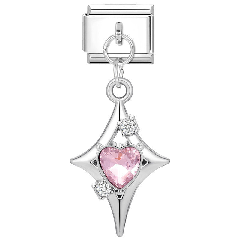 Wholesale Italian Charm Bracelet 9mm DIY Splicing Removable Stainless Steel Blue Purple Butterfly Composable Bracelet