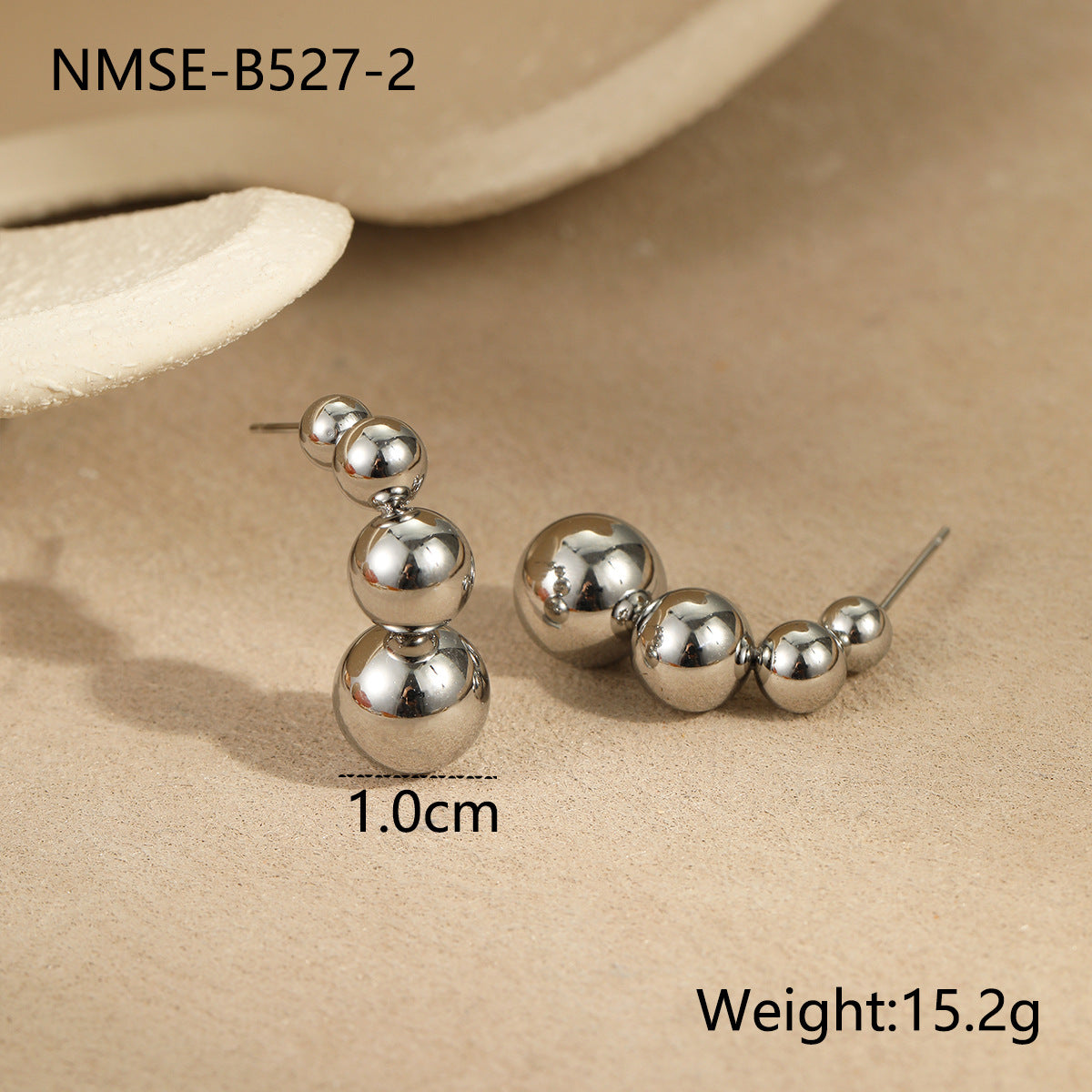 Wholesale  gold and silver color matching round bead earrings