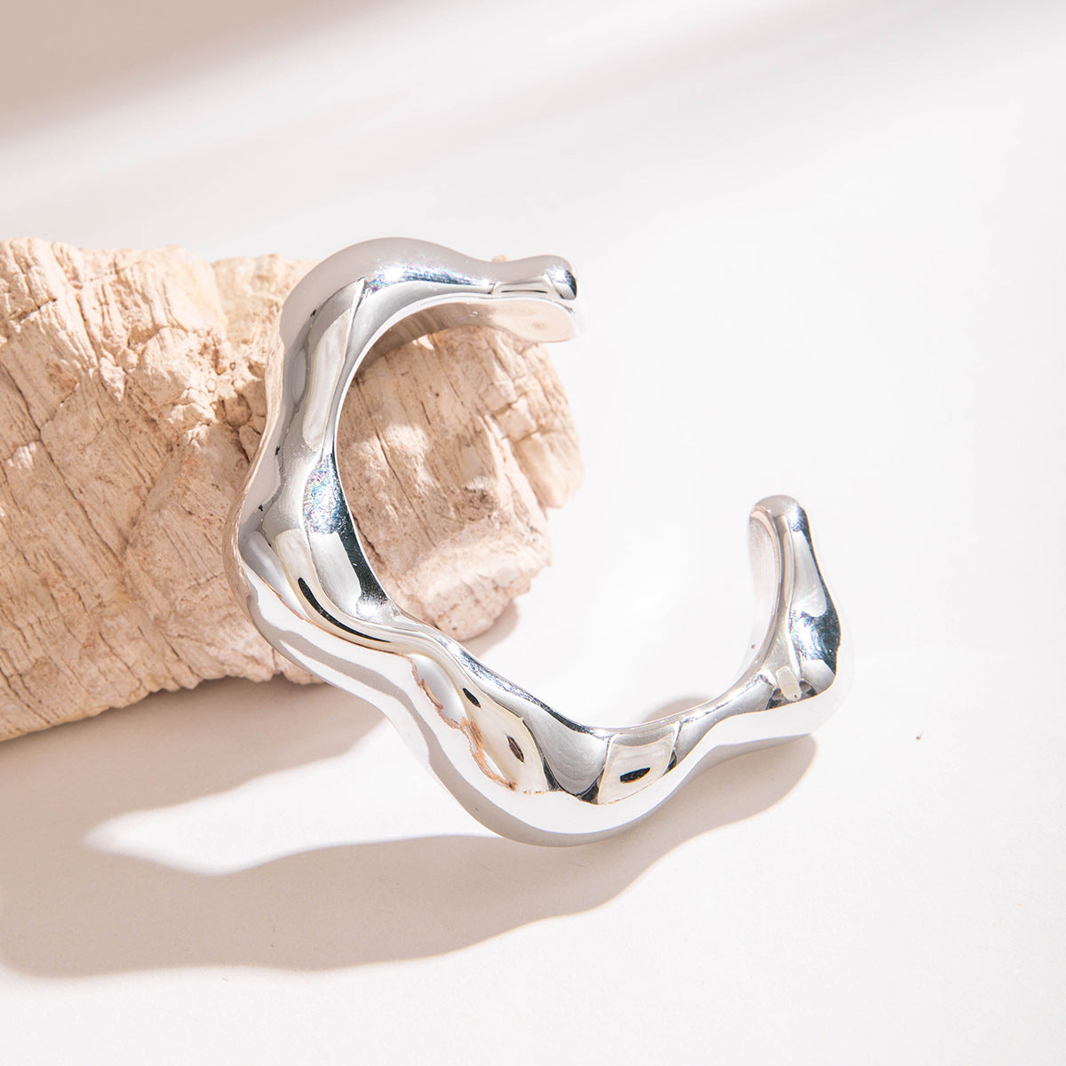 Wholesale  geometric irregular CCB gold and silver bracelet