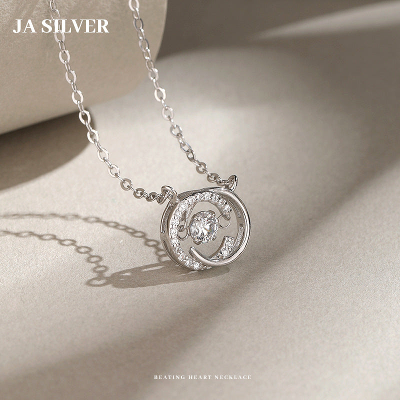 Wholesale  925 sterling silver beating heart necklace