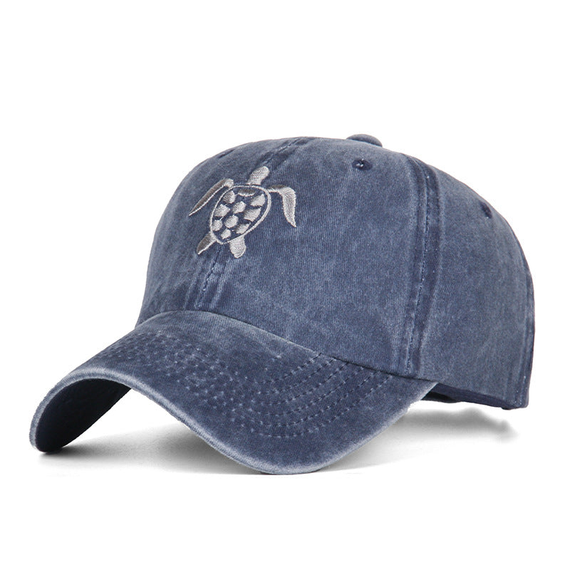 Wholesale Vintage Distressed Washed Baseball Cap Sun Protection Visor Peaked Cap Hat Sea Turtle ACC-HT-DuJIaer001