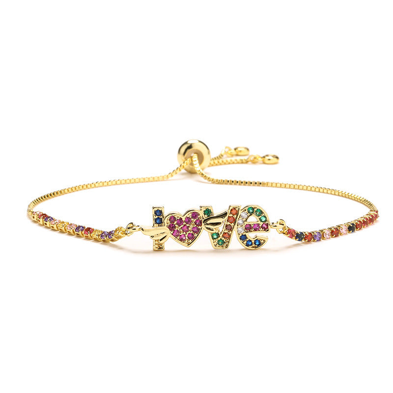 Wholesale Micropaved Zircon Love Bracelet Geometric Zircon Bracelet ACC-BT-Changx009