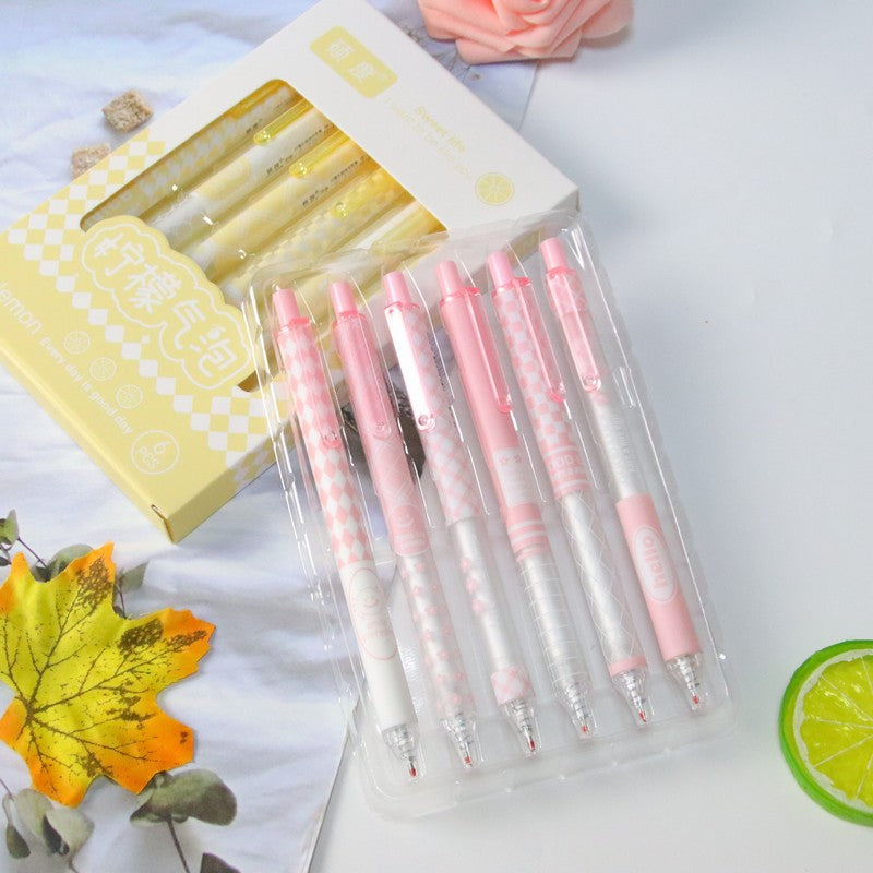 Wholesale 6pcs/set press pen  press gel pen