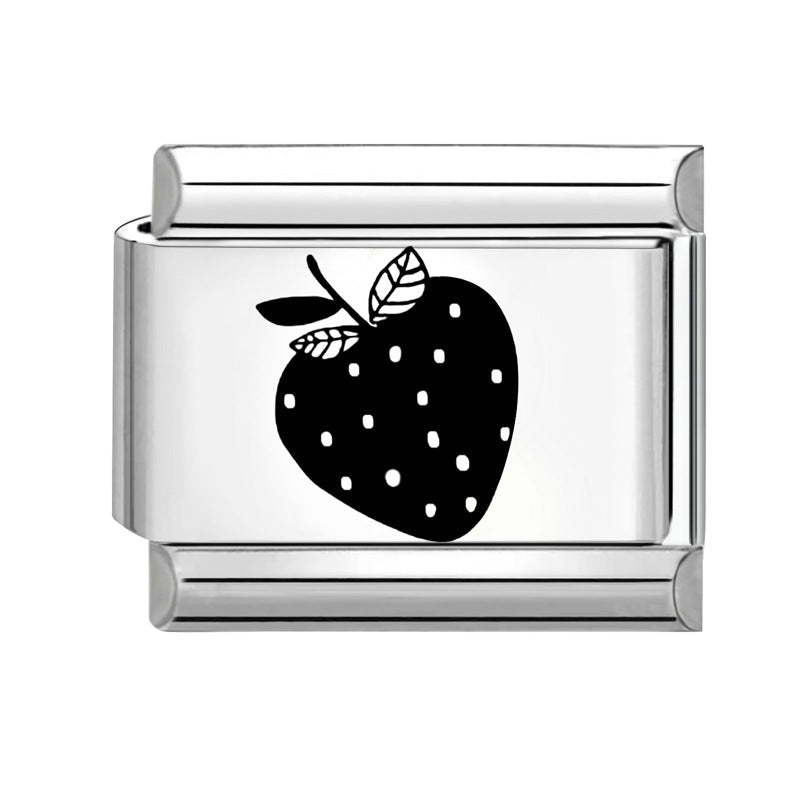 Wholesale  Italian Charm Bracelet 9mm DIY Splicing Removable Strawberry Cherry Stainless Steel Composable Bracelet