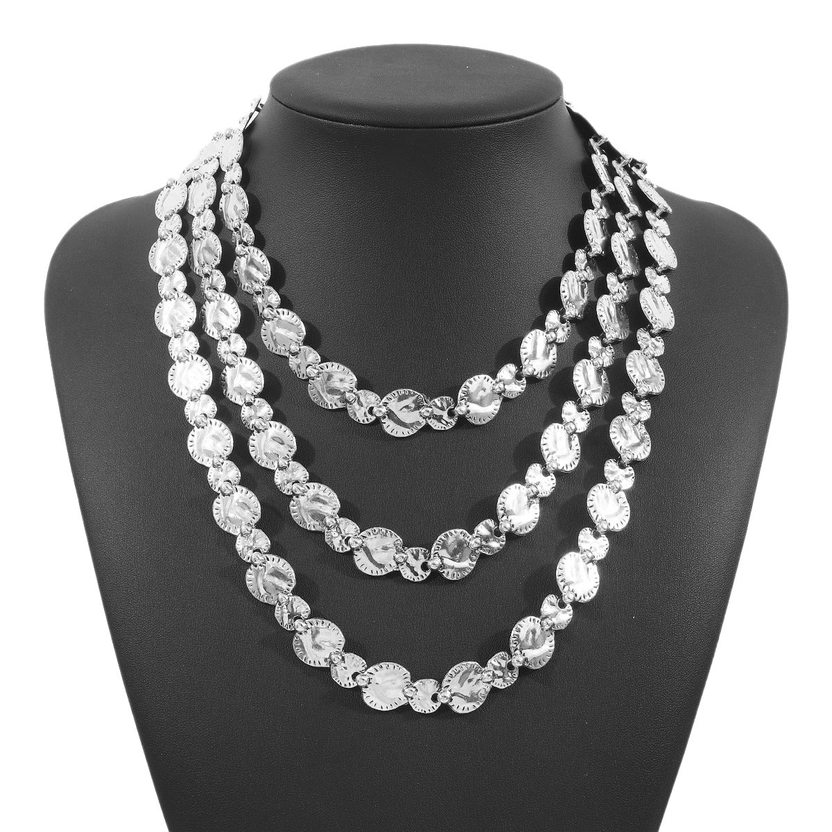 Wholesale personality geometric gold coin necklace exaggerated street punk stylenecklace
