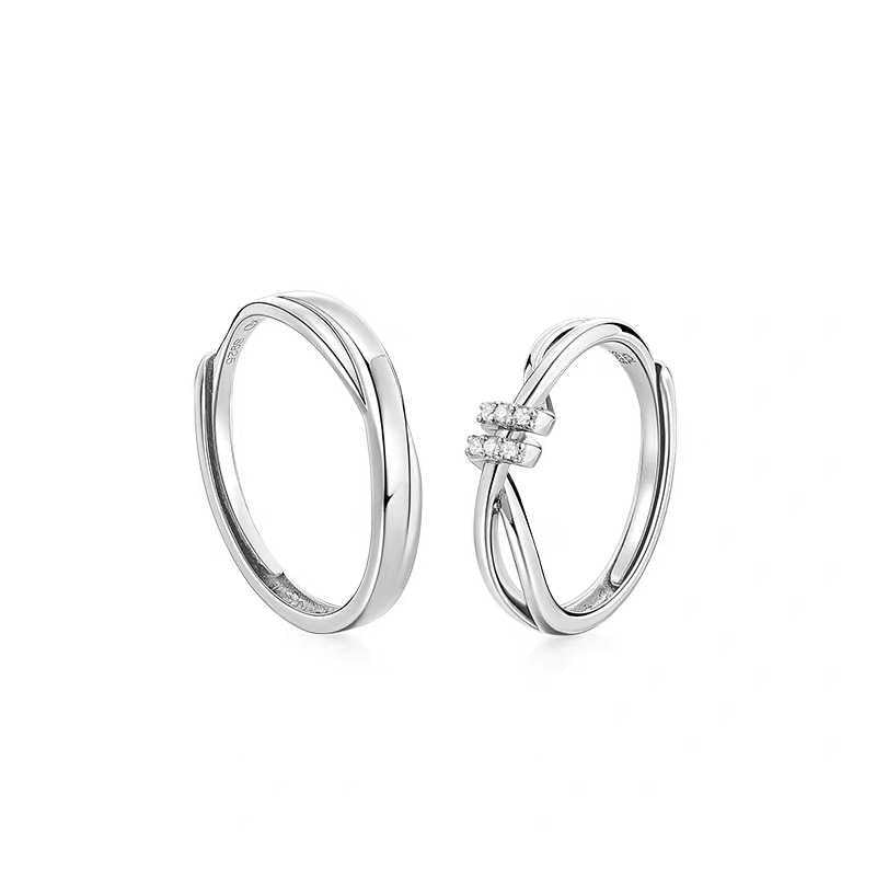 Wholesale 925 Sterling Silver Love Interwoven Couple's Ring