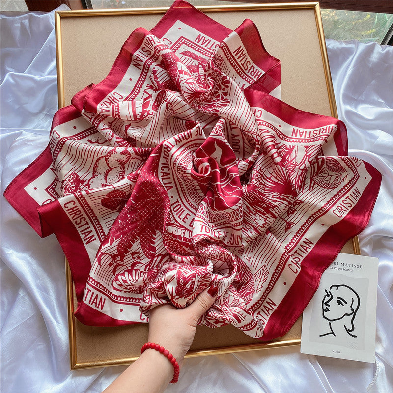 Wholesale Hangzhou Silk Spring Autumn f Women' s Shawl f 70cm Square f Gift Silk
