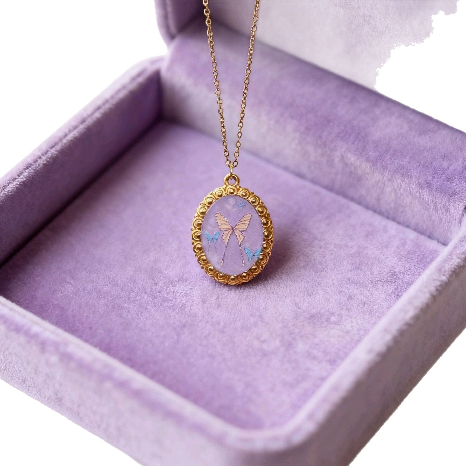 Wholesale Vintage Oil Painting-Style Stainless Steel Pendant with Bow and Flower Design