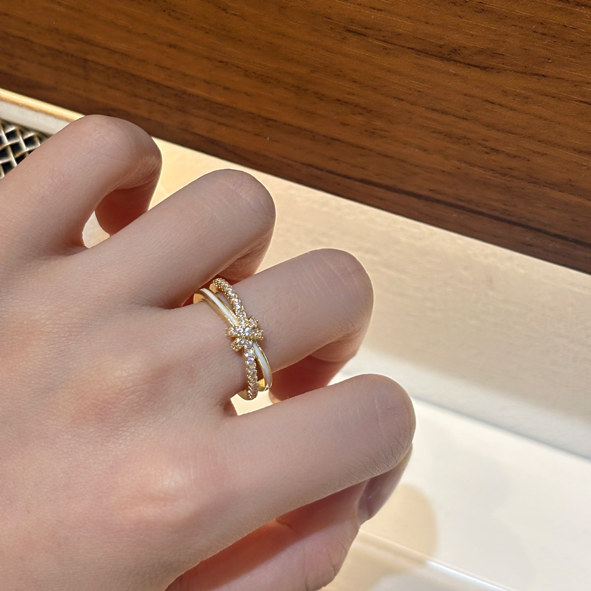 Wholesale  Iris Butterfly Flower Luxury Open Ring