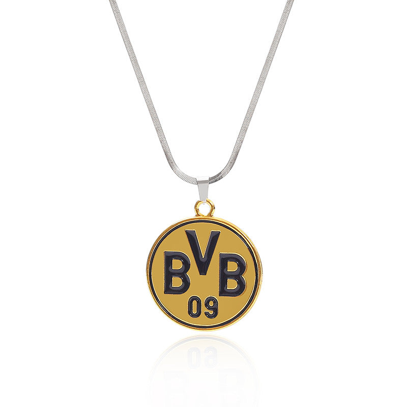 Wholesale Paint Double-sided Pendant Zinc Alloy Stainless Steel Necklace ACC-NE-Teguang001