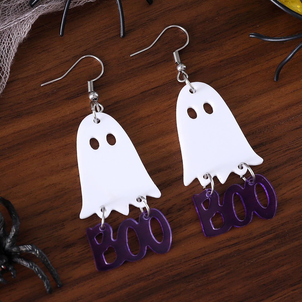Wholesale  Gothic Black and White Ghost  Pendant Earrings