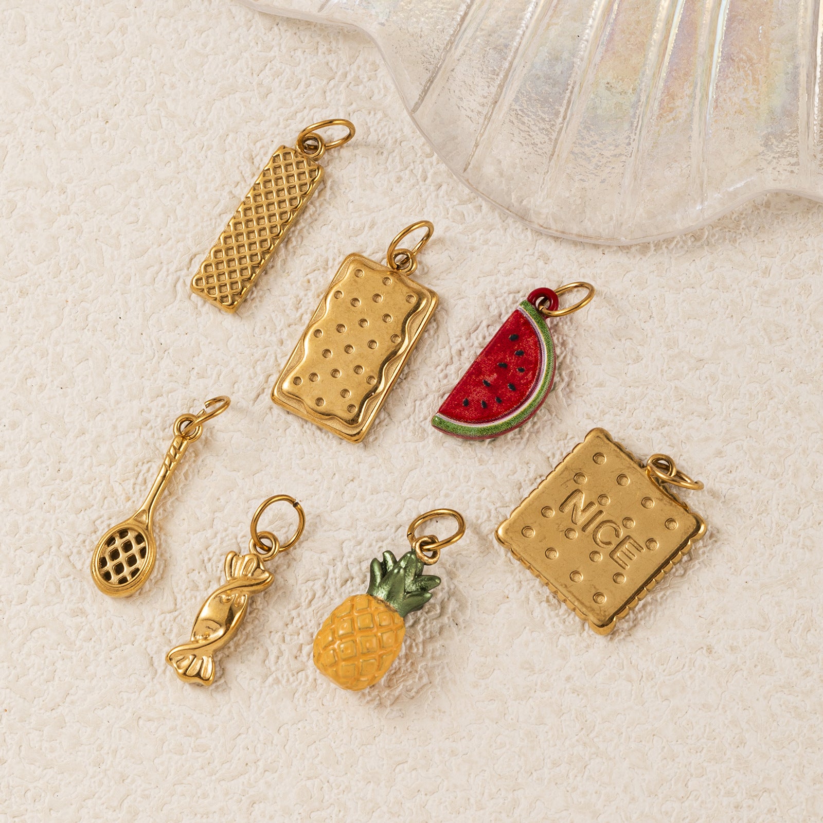 Wholesale Stainless Steel Fruit Pendant Necklace Watermelon Pineapple Charm Open Chain Jewelry For Women Fashion Accessory