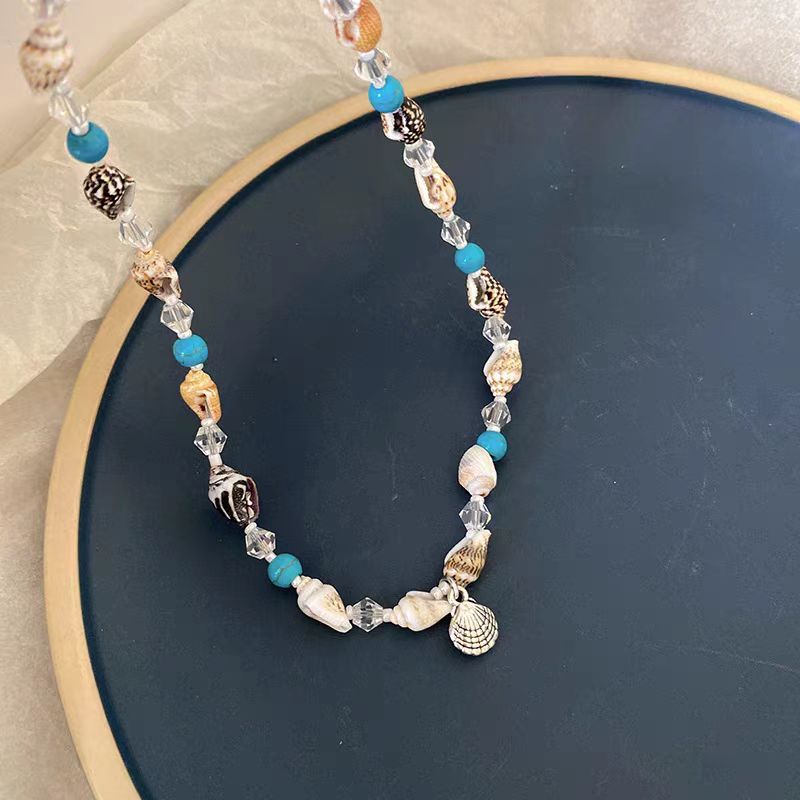 Wholesale Summer Dopamine Beaded Shell Necklace