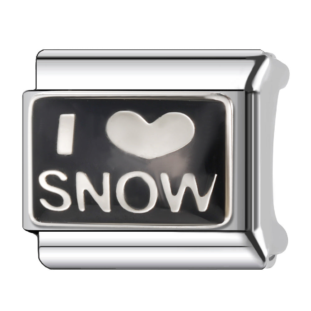 Wholesale Italian Charm Bracelet 9mm DIY Splicing Creative Pattern Stainless Steel Composable Bracelet