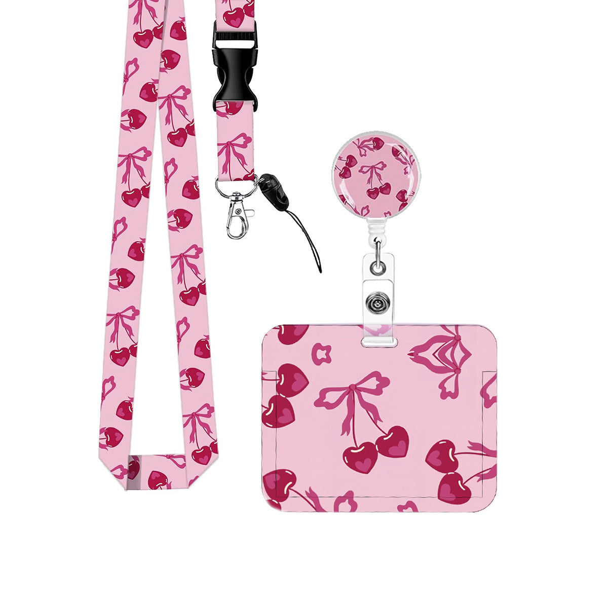 Wholesale Easy-open retractable buckle  sweet pink Badge Reels