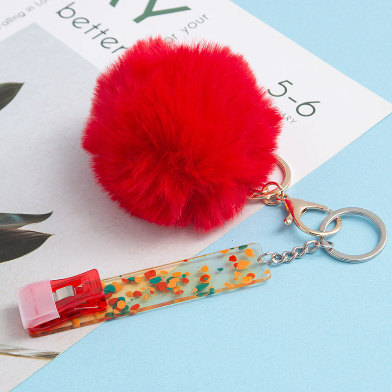 Wholesale ATM Contactless Card Reader Long Nail Card Reader Fur Ball Keychain ACC-KC-JinHao002