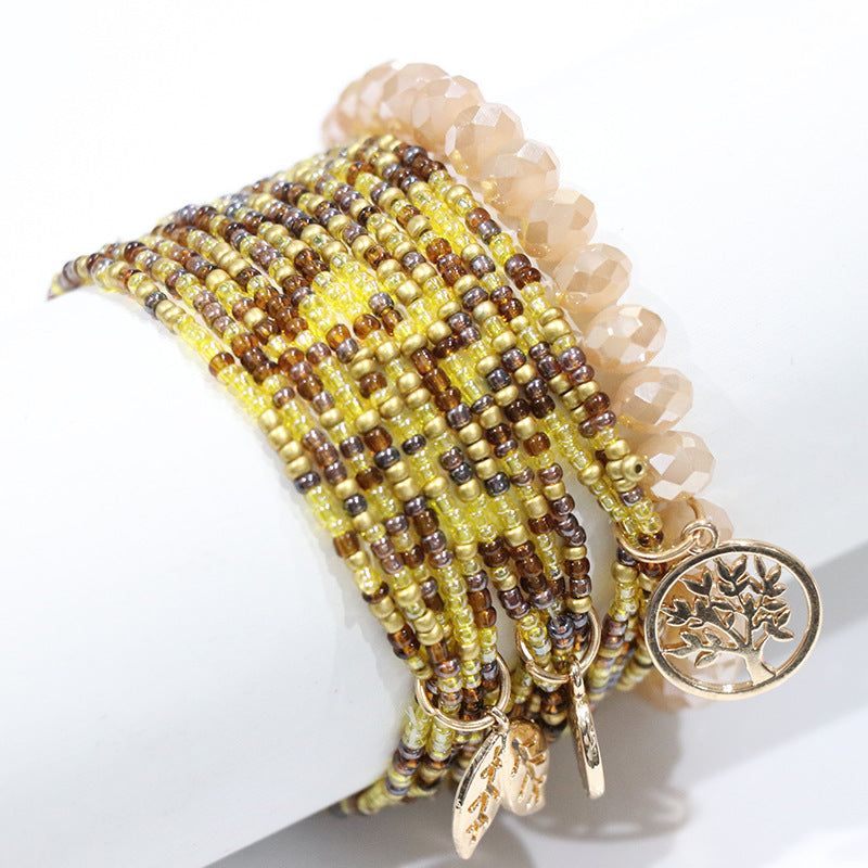 Wholesale Bohemian Multi-layered Tree of Life Rice Bead Bracelet ACC-BT-NaiHong012