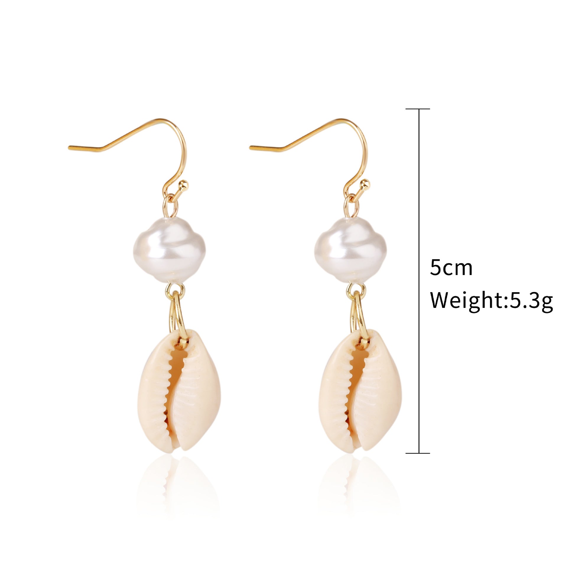 Wholesale European and American Cross-border Bohemian Ins Marine Jewelry Pearl Shell Earrings Alloy Natural Summer Shell Earrings