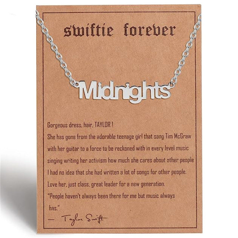 Wholesale  letter stainless steel paper card steel pendant clavicle chain