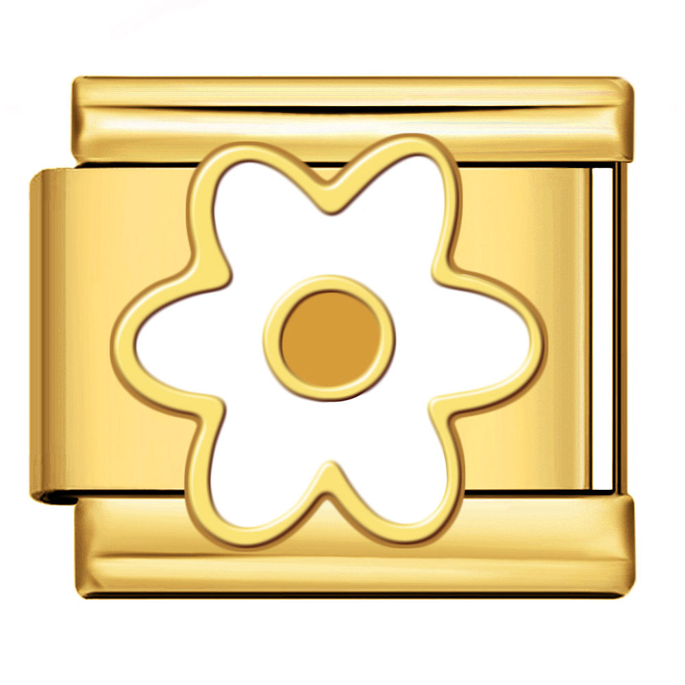 Wholesale  Italian Charm Bracelet 9mm DIY Gold-plated patterned  Creative Stainless Steel Composable Bracelet