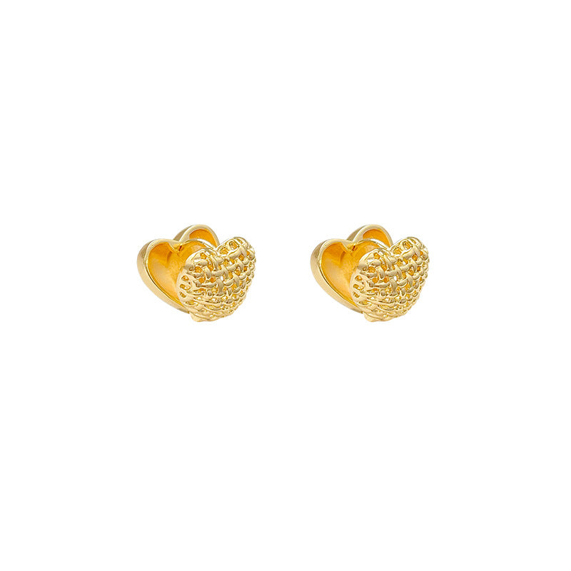 Wholesale  Heart-Shaped Hollow Stud Earrings