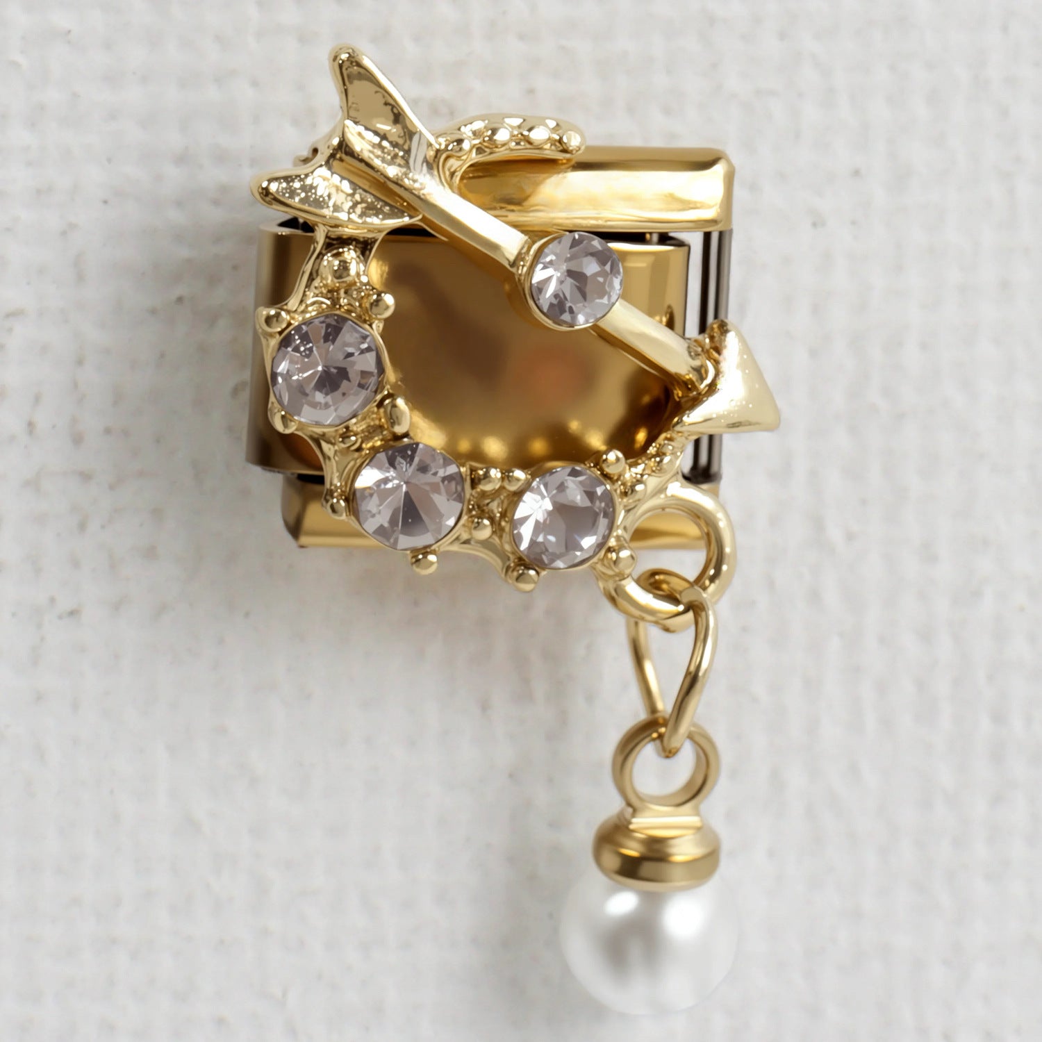 Wholesale 5pcs/ pack Makeup &  Accessories Enamel Italian Charms Single Section Creative Stainless Steel Composable Bracelet