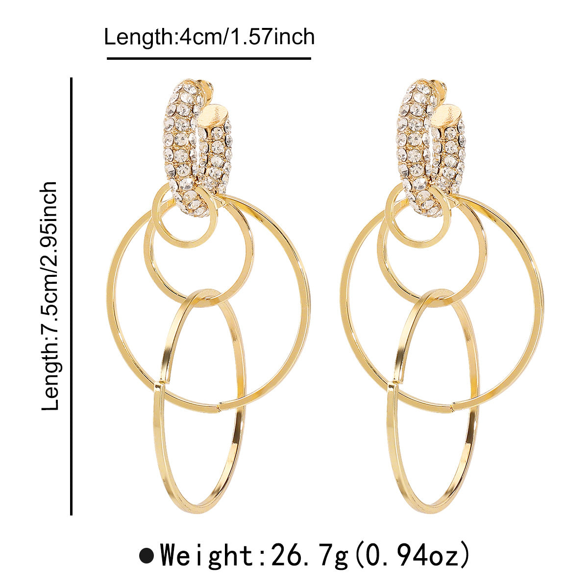 Wholesale multi-layered circle earrings   exaggerated personality earrings high-end earrings