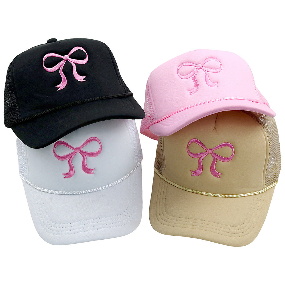 Wholesale Bow Embroidery Mesh Hat Baseball Cap ACC-HT-HaiPu018
