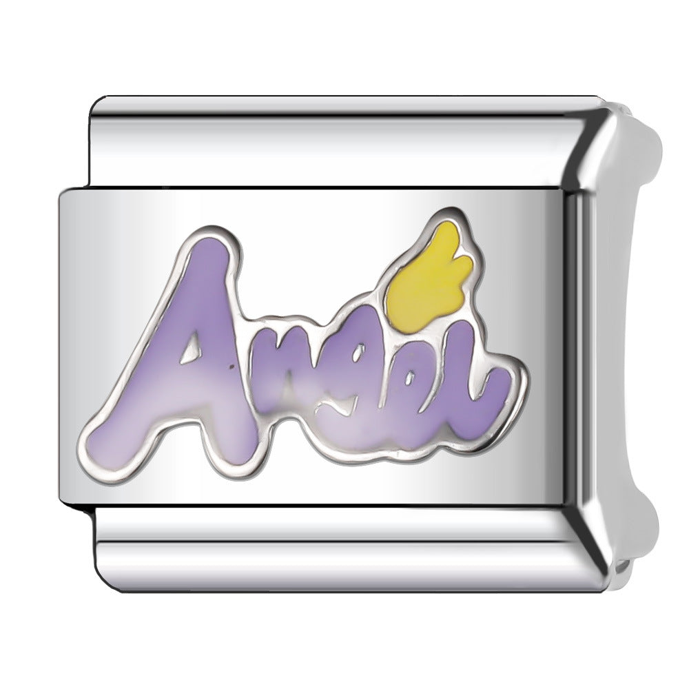 Wholesale Italian Charm Bracelet 9mm DIY Splicing English Stainless Steel Composable Bracelet