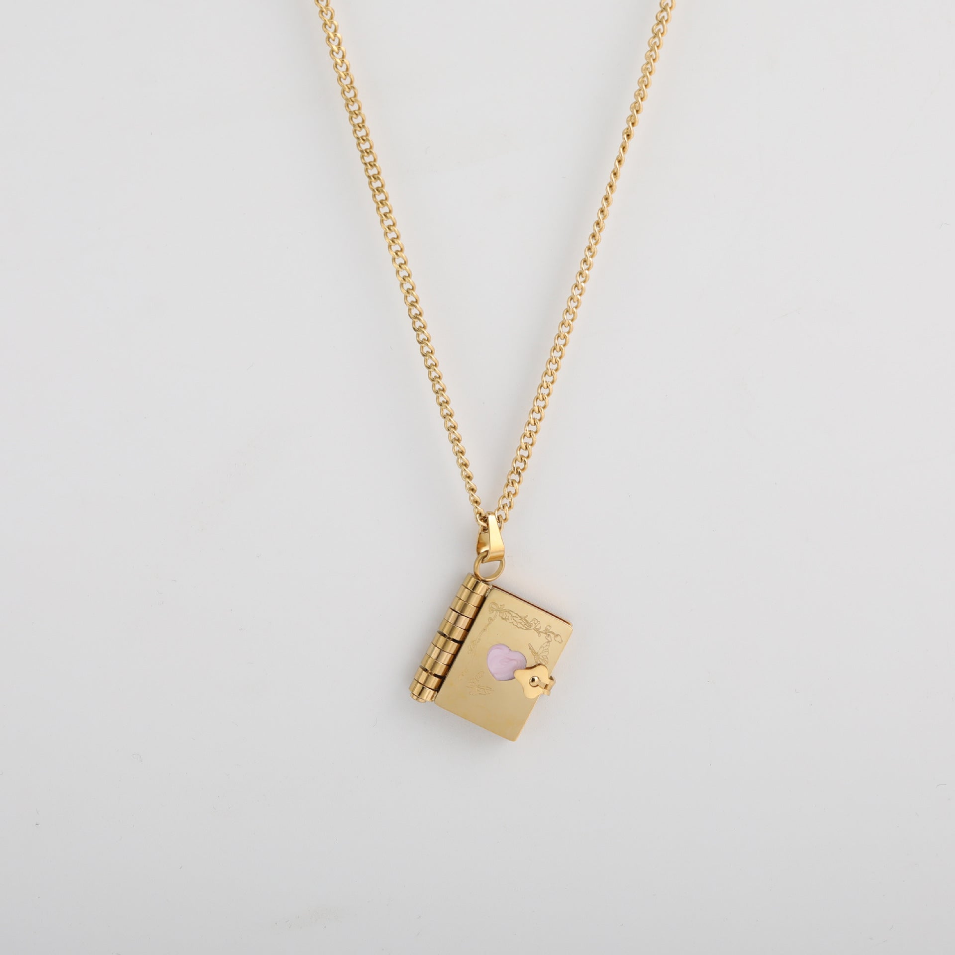 Wholesale Love Valentine's Day Butterfly Necklace Titanium Steel Necklace English Letters 18K Gold Plated Necklace ACC-NE-JP012