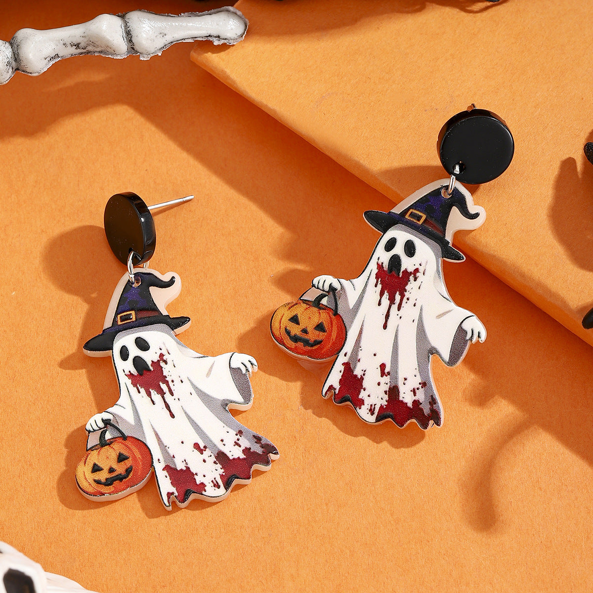 Wholesale  Ghost Pumpkin Earrings Dangle Drop Jewelry Accessory for Party Boutique Resale