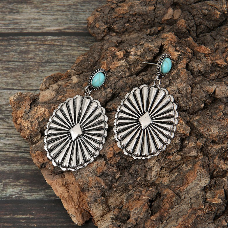 Wholesale n Turquoise Earrings Western United States Celtic Totem Water Drop Turquoise Earrings