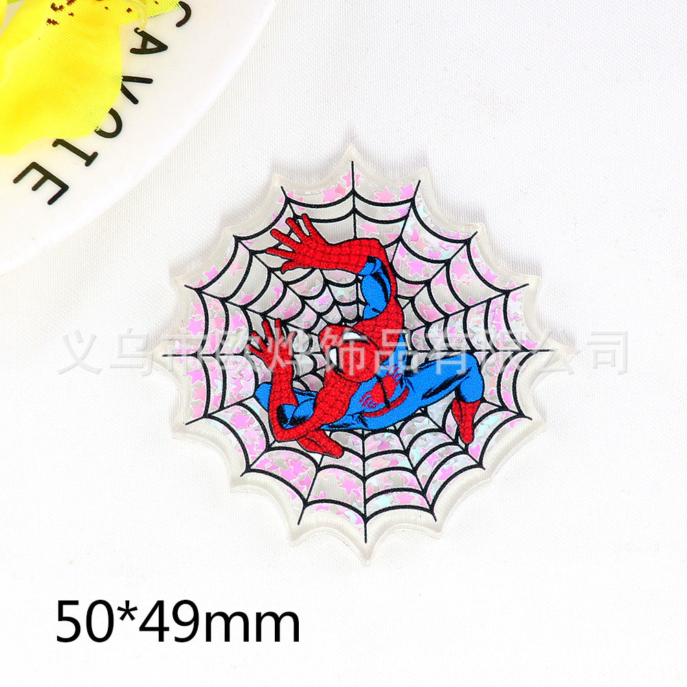 Wholesale 10pcs DIY Flatback Cartoon Christmas Snowman Acrylic Flatback Badge Reels Retractable Keychain DIY Accessories