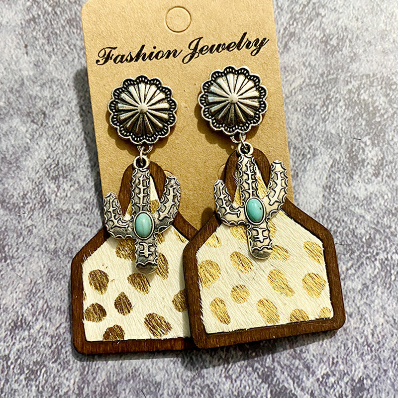 Wholesale Vintage Western Style Bohemian Wood Earrings ACC-ES-XinChuan031