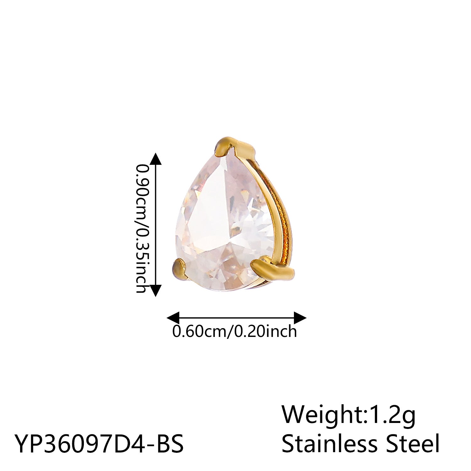 Wholesale December colorful zircon small water droplet DIY pendant