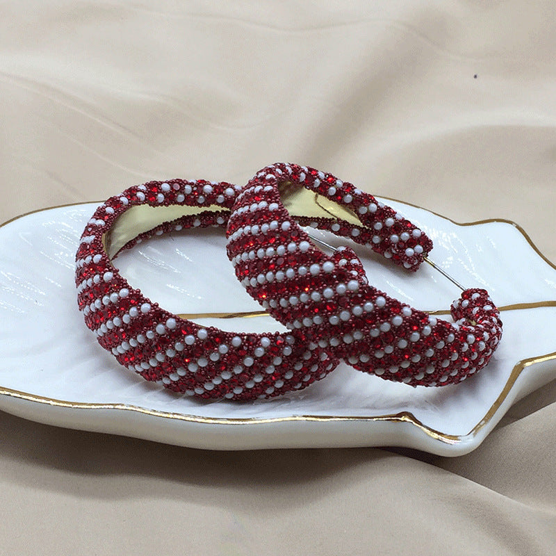 Wholesale Light Luxury Colored Glass Rice Bead Earrings ACC-ES-KangD004