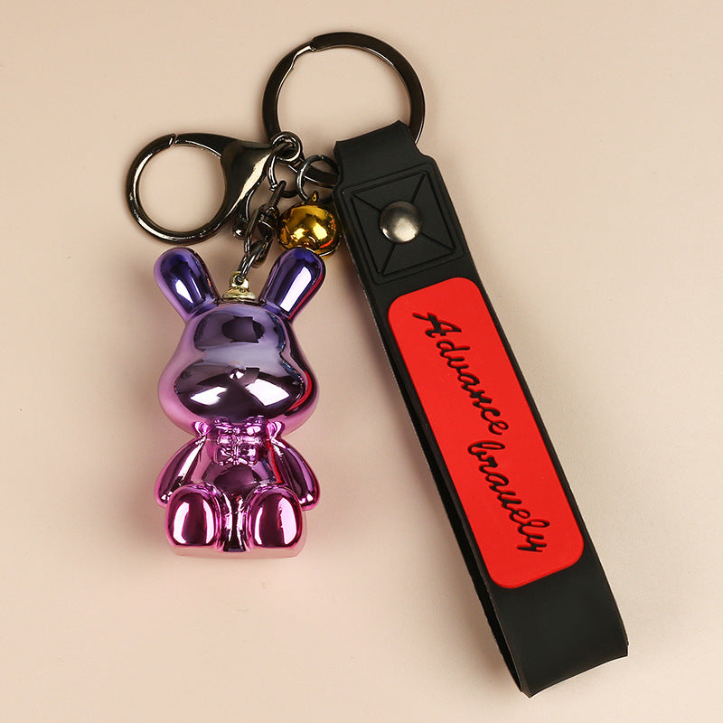 Wholesale Cartoon Gradient Colorful Sitting Bunny Keychains ACC-KC-HongAo008