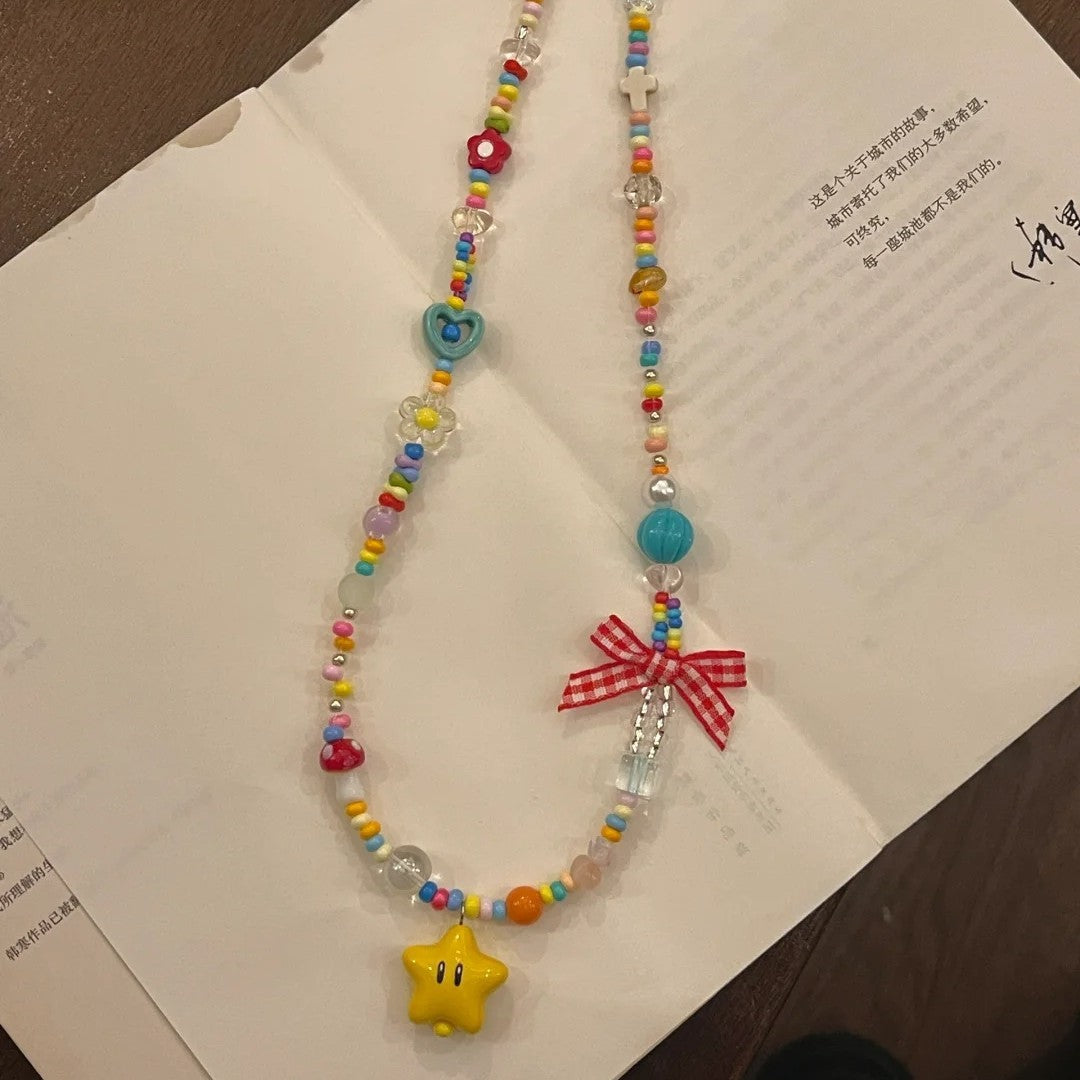 Wholesale Cartoon Elephant and Cat Beaded Necklace