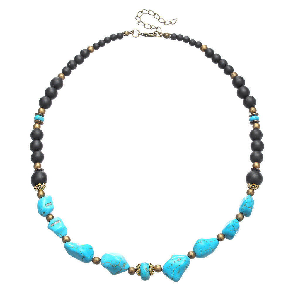 Wholesale turquoise necklace surfing punk necklace niche design hip-hop necklace