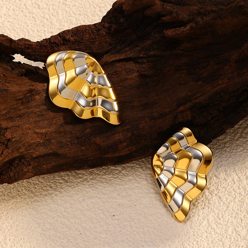 Großhandel leichte Luxusgold- und Silber-Ohrringe aus Edelstahl aus Edelstahl