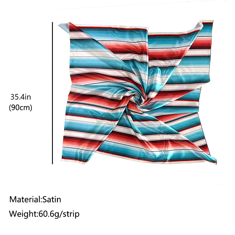 Wholesale  Western denim pattern printed large square scarf 90cm color matching scarf