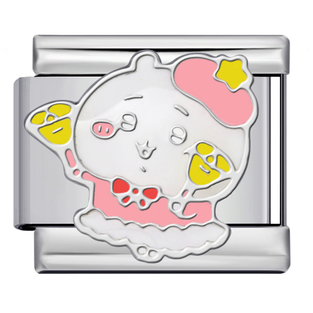 Wholesale Italian Charm Bracelet 9mm DIY Splicing Cute Cartoon Stainless Steel Composable Bracelet